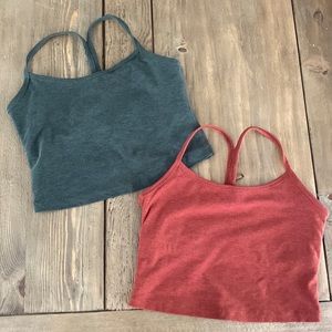 Two Beyond Yoga Spacedye Racerback Crops
